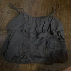 grey ruffles tank top cropped